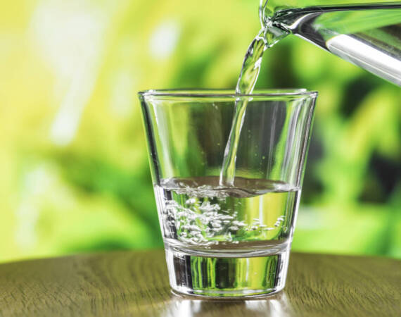 A glass of water macro shot