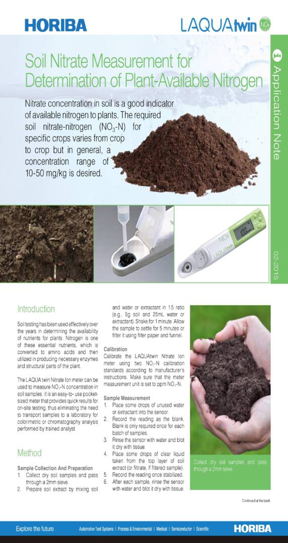 01 Application_Note_Soil_Nitrate_Measurement_for_Determination_of_Plant-Available_Nitrogen_Page_1