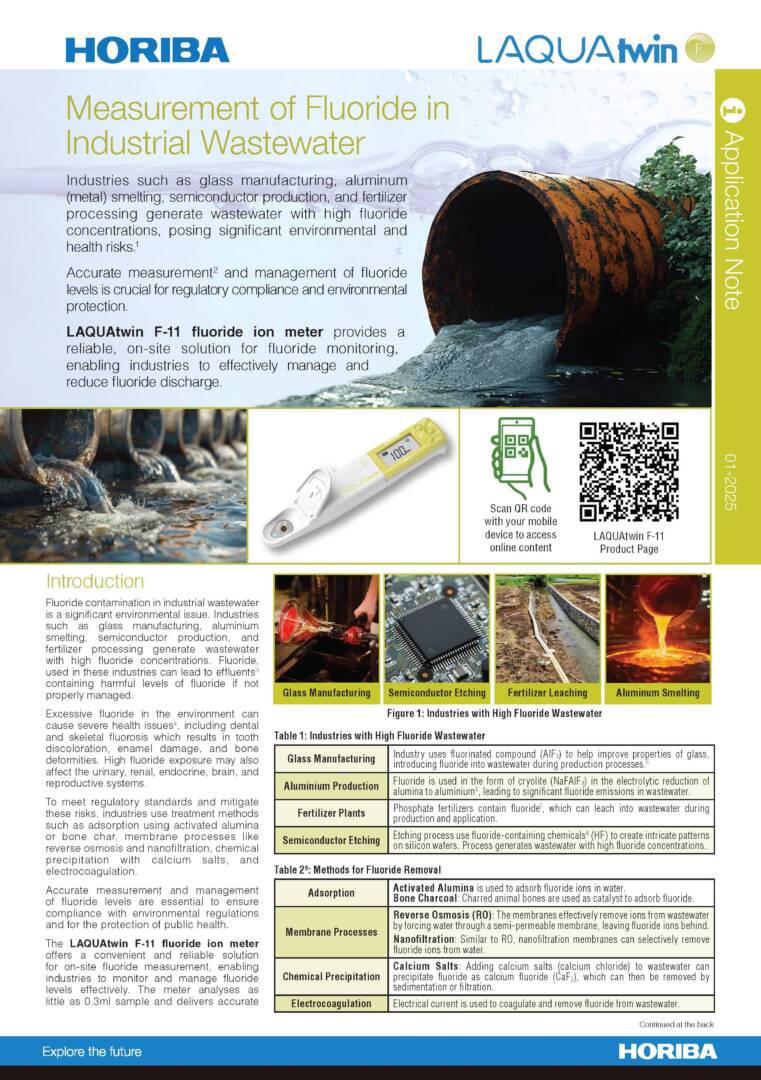 01-2025_-_Application_Note_-__Measurement_of_Fluoride_in_Industrial_Wastewater_Page_1